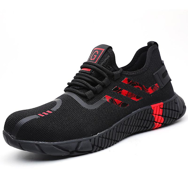 Lette, punkteringssikre sikkerhedssko til mænd Sneakers 3C3019 BlackRed BlackRed 37