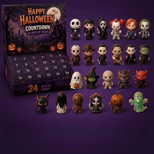 2026 Halloween 24 dagar Spooky Countdown Blind Box, 24 nätter av skräck Mini samlarfigurer, Halloween skrivbordsdekoration prydnads presentförpackning