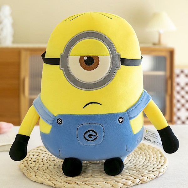 Minions Kosedyr, Fylt Leketøy Stuart/Kevin/Bob, Kawaii Myk Søt Sovekosepute Valentinsdag For Barn Småbarn (FMY) 30cm-X42- 30cm Stuart