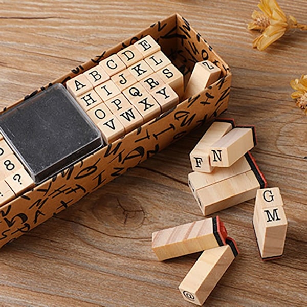 40 stk Alfabetstempel Alfanumerisk segl gummistempel 40PCS 40PCS