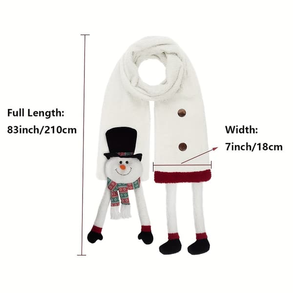 Sødt julehalstørklæde til børn og voksne, varm vinter teddyfleece halsvarmer Santa scarf