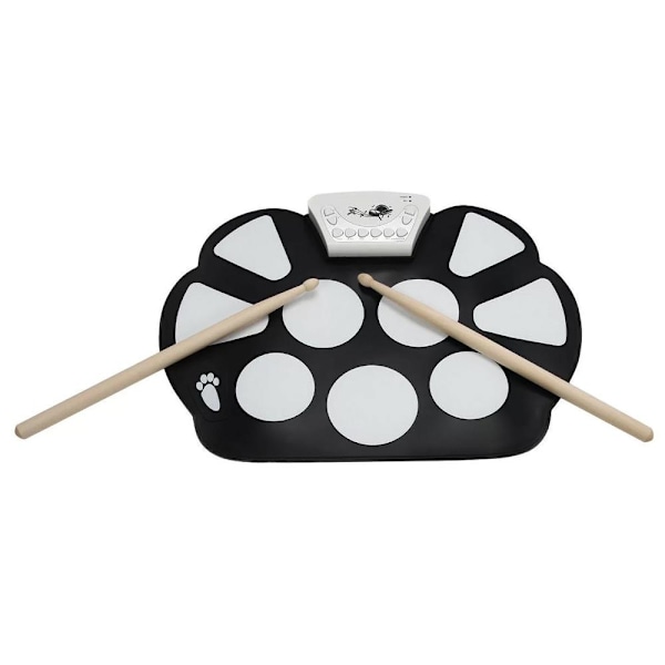 Portable Electric Drum Set Black Svart