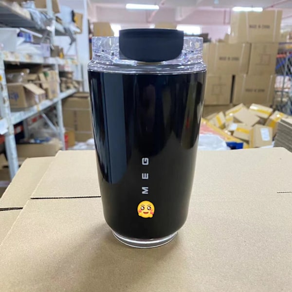 Termokrus Varm Kaffe Isoleret Termokrus Sportsvandflaske med Mellemlag Vand Hvid Termokrus 350ml Black