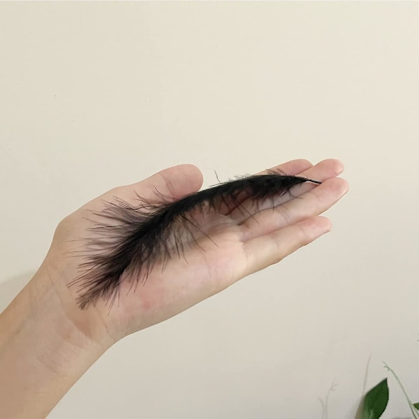 100 stk sorte fluffy kalkunmarabou fjer 4-6 tommer til håndværk drømmfangere frynser trim farvede fjer fluebindningsmateriale