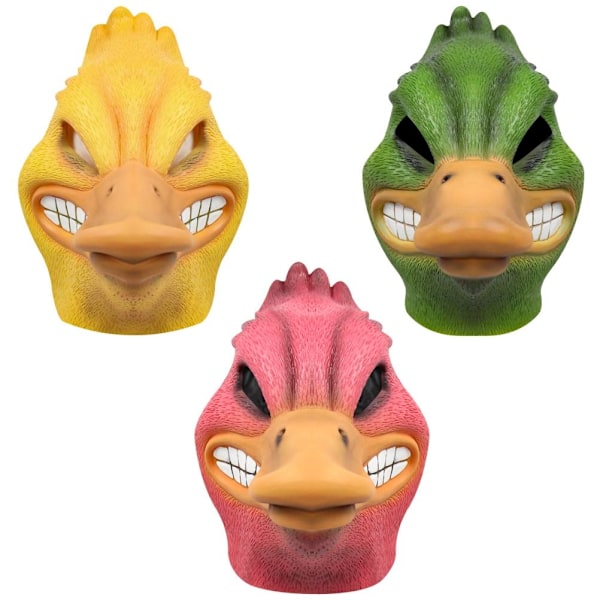 2022 Arg Anka Ansiktsmask Latex Rolig Tecknad Djurhuvud Ansiktsmask Halloweenfest Cosplay Rekvisita Bar Dekorationer Gåvor
