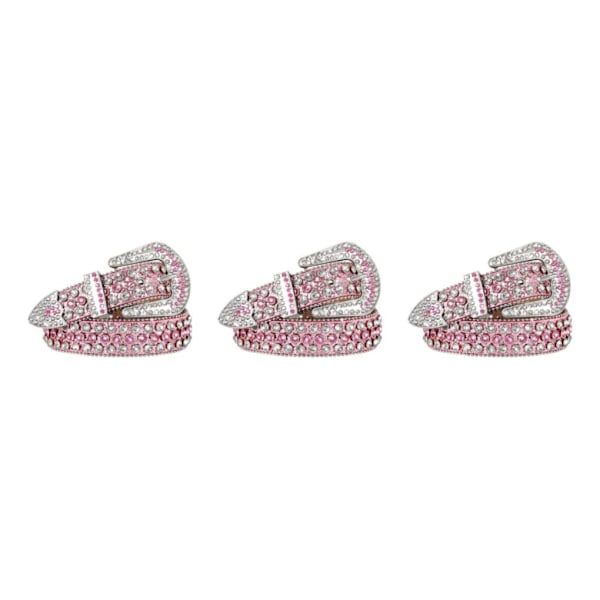 1/2/3/5 Y2K Stil Rhinestone Bælte Western Rhinestone Bælte Til Pink 115cm-FS1- Pink 115cm 3PCS