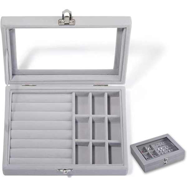 Fløjls Smykke Organizer, Ring Øreringe Organizer
