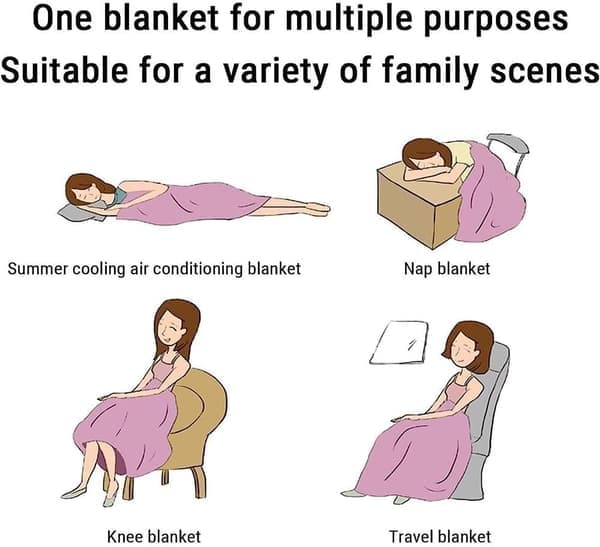 Køletæppe, istæppe til varme sovende og nattesved, superblødt sommertæppe