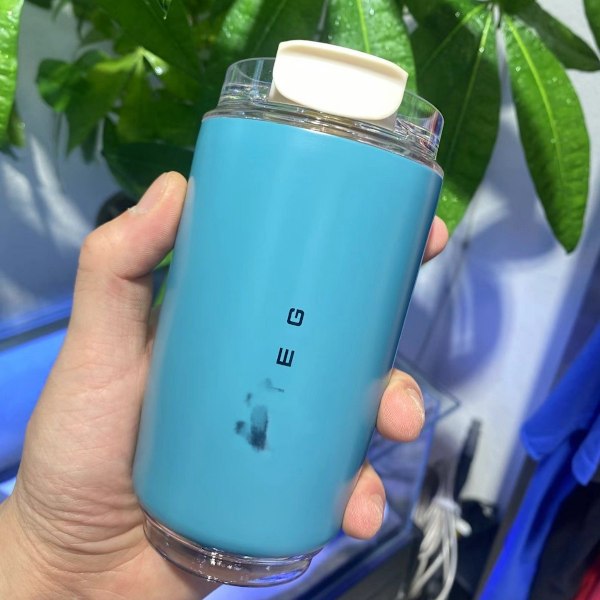 Termosmugg Varmt Kaffe Isolerad Termosmugg Sportvattenflaska med Mellanlager Vatten Vit Termosmugg 350ml Blue