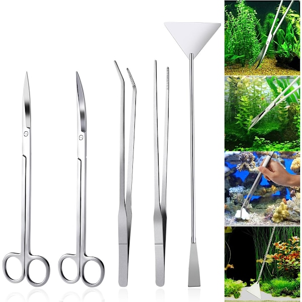 5 i 1 Akvarie Aquascaping Kit i Rustfritt Stål Akvarium