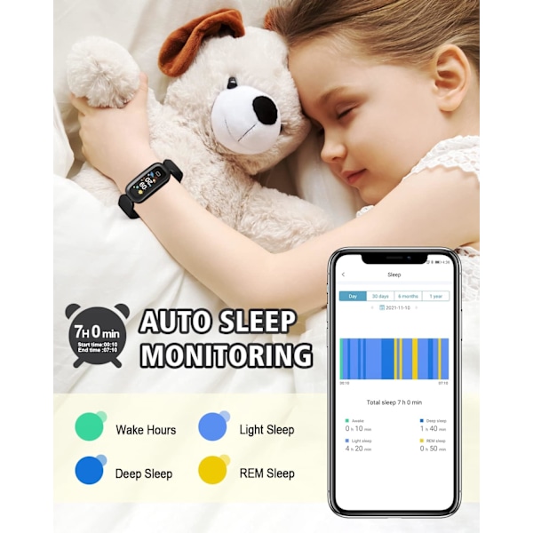 Aktivitetsarmband för barn, lång batteritid, IP68