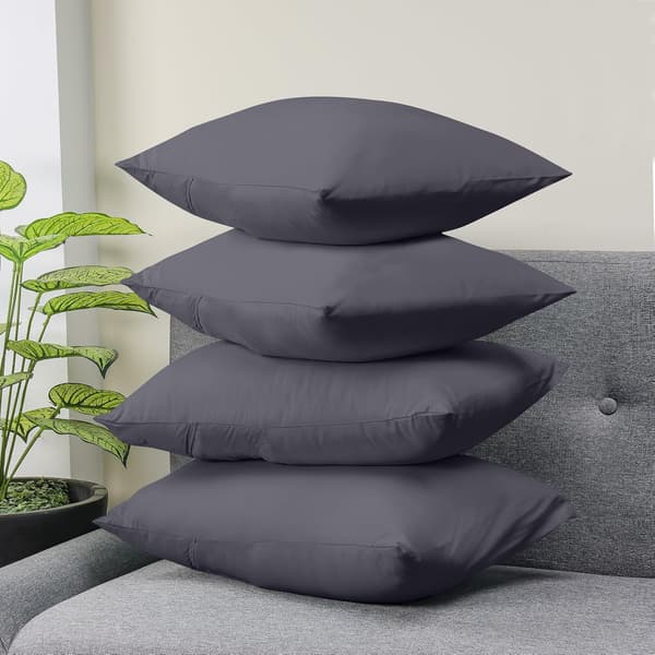 Pillowcase 4-pack - Standard size 50x75 cm - 100% brushed microfiber pillowcases with envelope closure - Wrinkle, fade and stain resistant pillowcases Gray