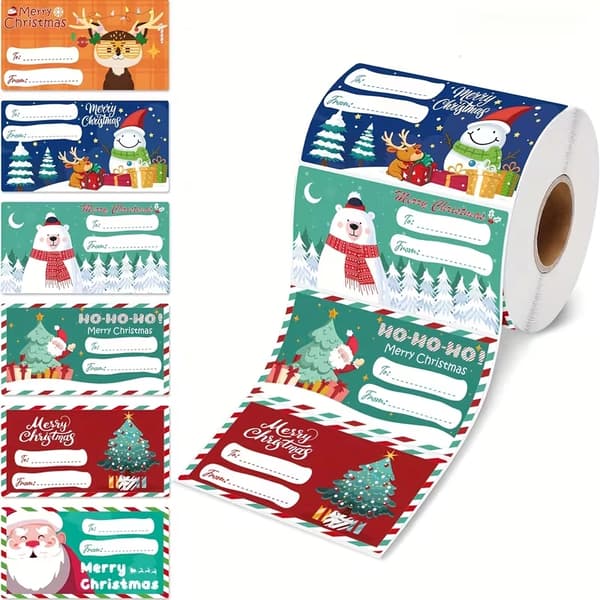 Julegavelapper selvklebende etiketter for gaver og kort 210pcs