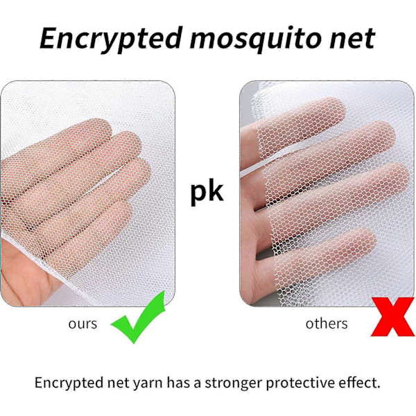 (White) Mosquito Net Window 2-pack 150x200cm Mosquito Net for Window Self-adhesive Adjustable Insect Net-FS-