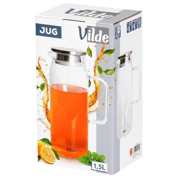 Glass Pitcher with Sieve Lid, 1.5L Borosilicate-FS- 613