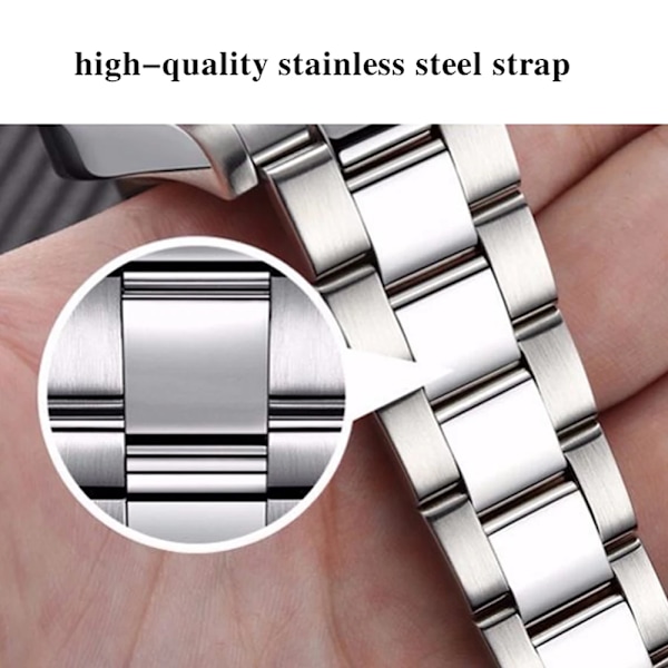LANGLISHI Automatisk klokke Toppmerke Luksusimportert urverk Vanntett Lysende Mekanisk armbåndsur-FS1- White Silver