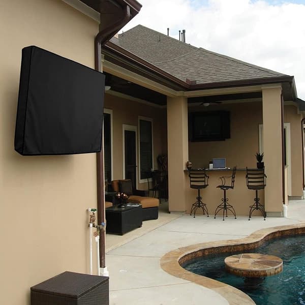 Outdoor Waterproof UV Flat Screen TV Cover for 22-24 inch TV - Dustproof - Black