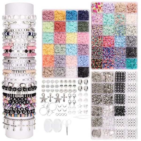 DIY Smykkesæt til Armbånd & Øreringe – Ekstra Stort Perlesæt med 48 Farver & Tilbehør