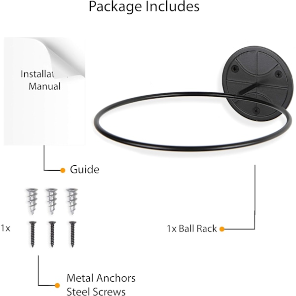 Veggmontert balloppbevaring Sportballholder Stativ Display