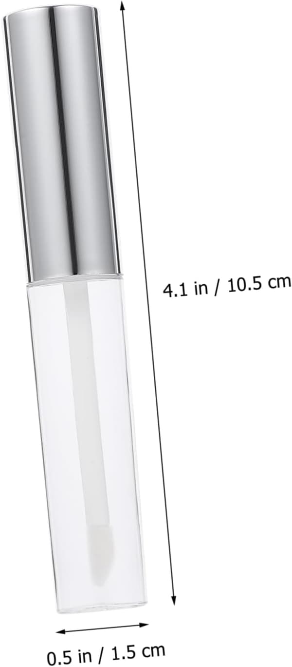 10 ml lipgloss-tuber 12 stk påfyllbare tomme lipglossbeholdere sølvhette for DIY-sminke og prøveoppbevaring