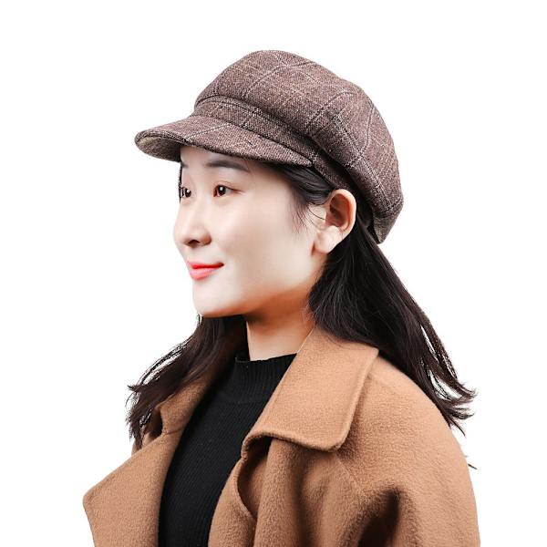 Ottekanter Cap Hatte Malere Newsboy Kasketter Dame Basker KAMEL-FS1- camel 1