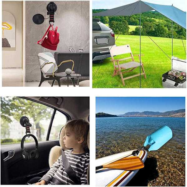 Suction Cup for Camping, 4 Powerful Suction Cup Hooks for Camping Tent-FS-