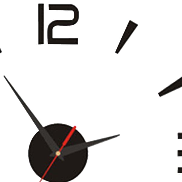 DIY Wall Clock 40cm Small Black Modern Simple European Style Silent Acrylic Frameless DIY 3D Wall Clock-FS-