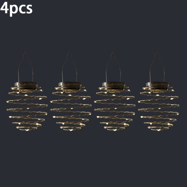 Soldrevne LED-forårspendellamper til havehegn, altansti 5 Packs Warm Light