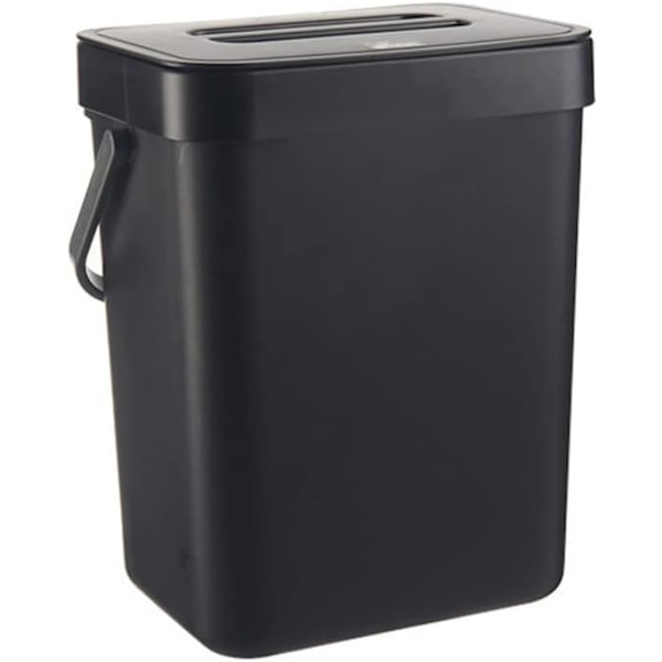 3L Kitchen Compost Container Kitchen Waste Container Household Countertop with Lid for Garbage Compostor (Black)