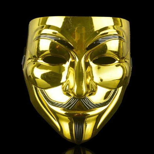 V for Vendetta Halloween-masker til festudklædning Gold