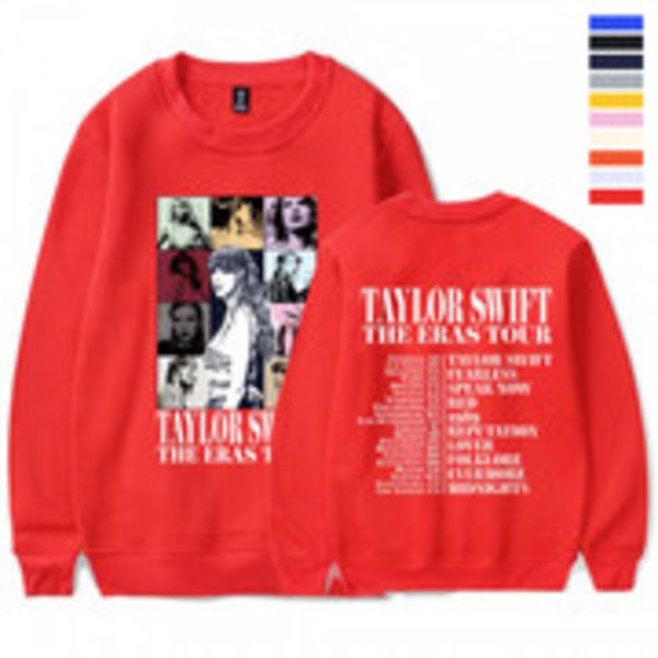 Unisex genser for voksne kvinner og menn 1989 Taylor Swifts genser med rund hals rød Red 3XL