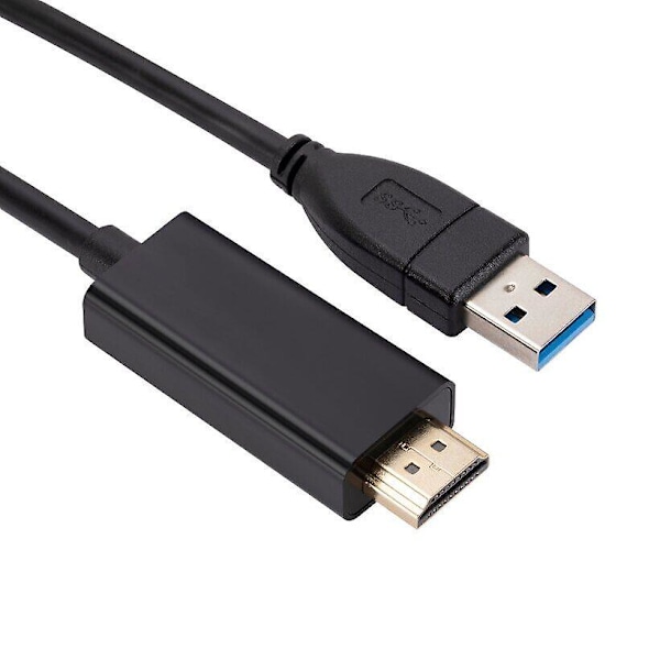 1,8 m USB till HDMI-adapterkabel USB 2.0 typ A hane till HDMI hane omvandlare ny