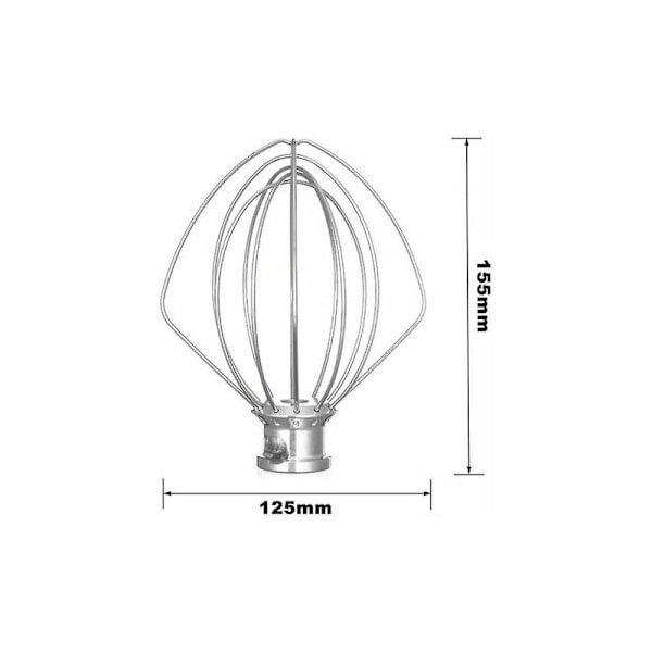 5k452ww ruostumattomasta teräksestä valmistettu vispilä Kitchenaid-keittiökoneisiin 614