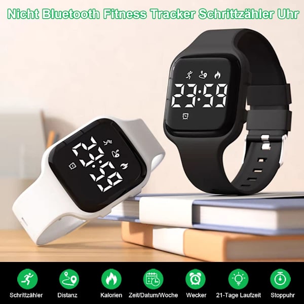 Pedometer Watch Without App/Phone, IP68 Waterproof Digital Watch-FS-