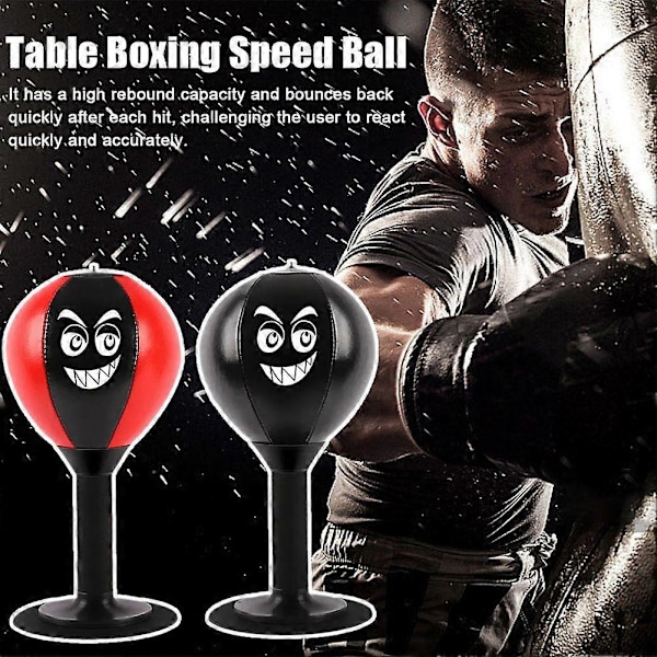 Skrivbordsboxningsboll - Stressboll med Sugpropp -X42- Black