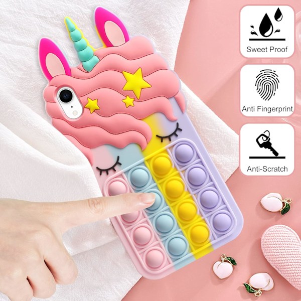 Pop It Fidget Leksak Mobilskal för iPhone Skydd Mjukt Silikon - Lagervara iphoneX/XS