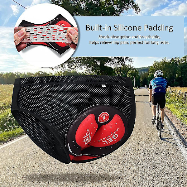 Cykeltrosor för män, andningsbara vadderade cykelbyxor, cykelunderkläder, shorts, blå Blue L