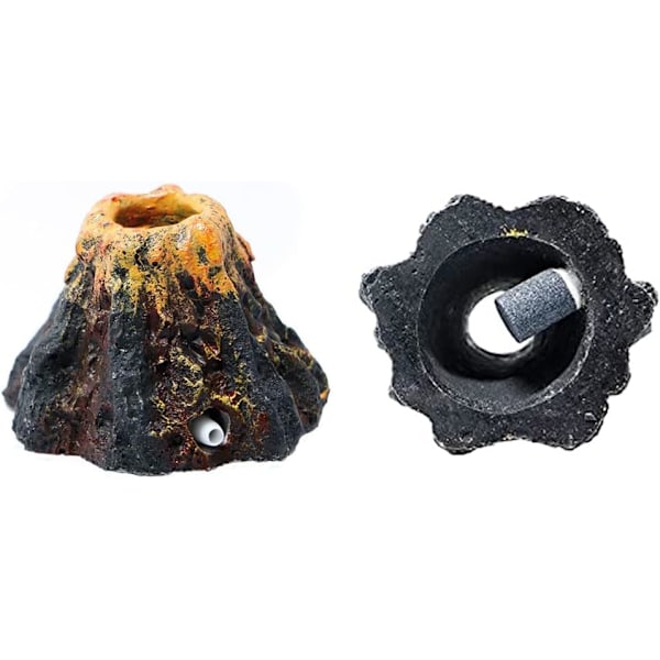 Akvariedekoration Resin Vulkan Luftboblepumpe Vulkanformet