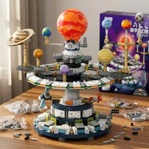 STEM Byggesett for Solsystemet med Mekanisk Gir Planetariummodell for Barn Solar System Bl