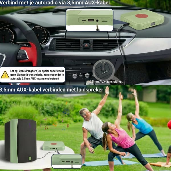 Kannettava CD-soitin Bluetooth-radiolla, kompakti erittäin ohut USB C -pikalataus MP3 WMA