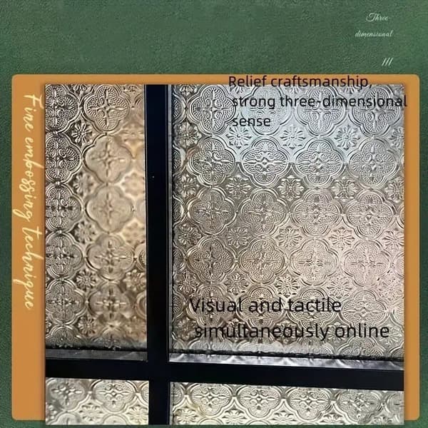 Statisk 3D Blomstret Mønstret Vinduesfilm til Dekorative og Isolerende Formål-FS-