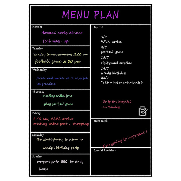 Magnetic Whiteboard Refrigerator Soft Whiteboard Mobile Weekly Planner-FS-