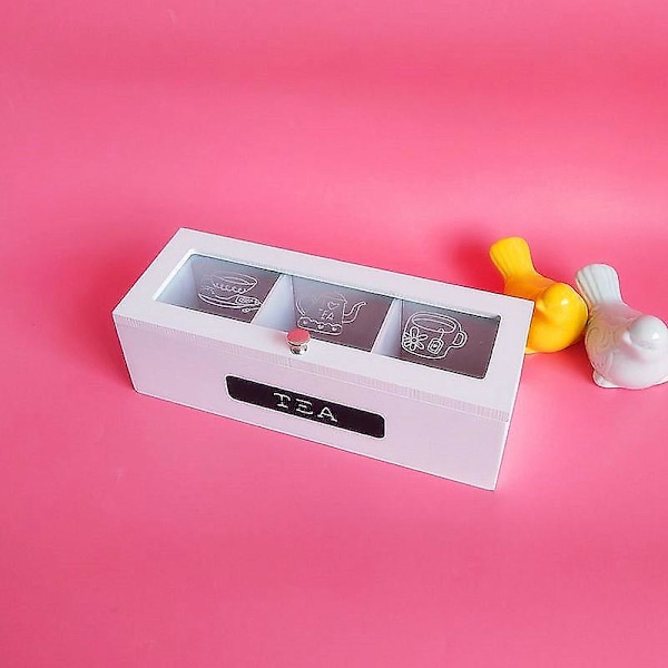3 Rum Bambus System Te Pose Opbevaringsboks Smykkeskrin Te Box Organizer Træ Sukkerpakke-FS3-