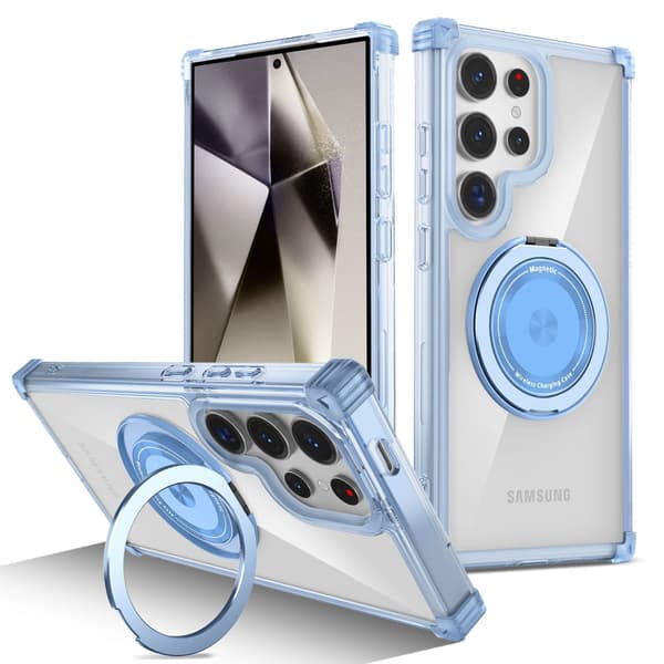 Samsung Galaxy S23 Ultra Telefonfodral, Roterande Stötsäkert Skyddsfodral, Blå