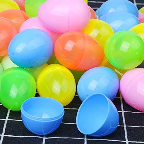 60 Pieces Empty Plastic Easter Eggs Surprise Eggs for Egg Hunt Mixed-FS-