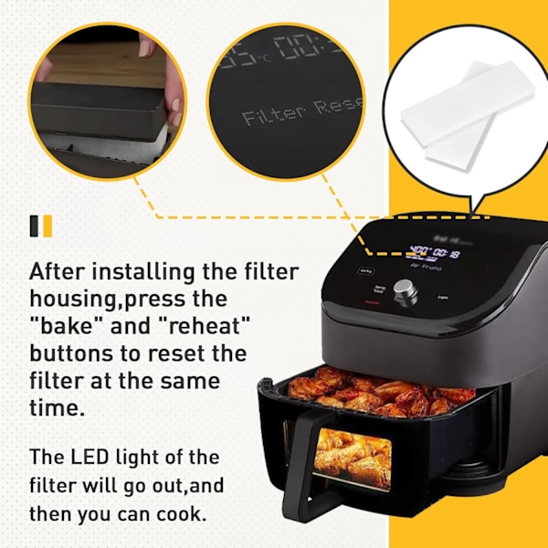 20-pak udskiftningsfiltre til Vortex Plus 6QT Instant Air Fryer med ClearCook og OdorErase