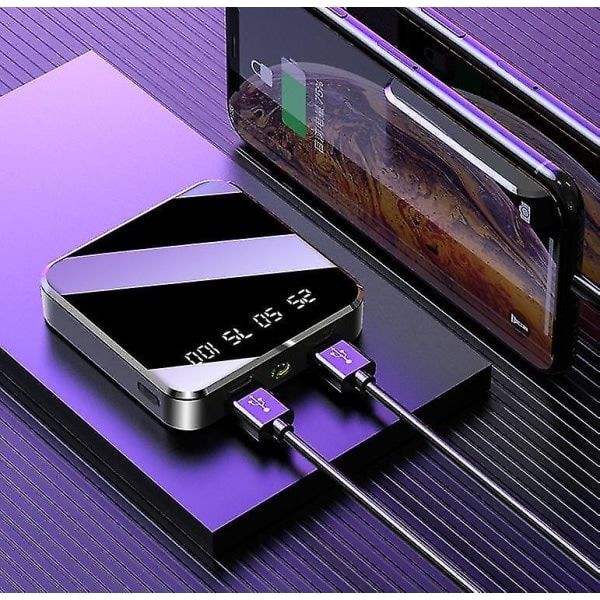 Mini Powerbank med Hög Kapacitet 20000 Mah Ultratunn Kompakt Bekväm Snabbladdning Mobiltelefon Universal Powerbank