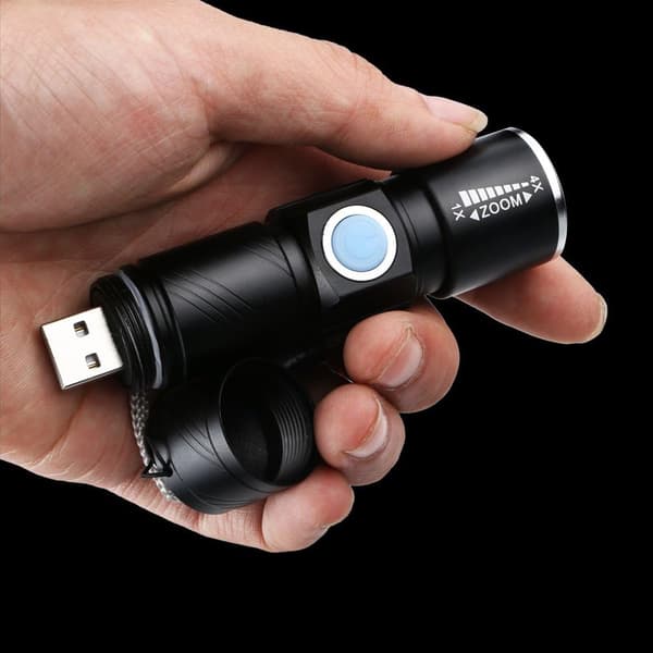 USB-ladattava LED-taskulamppu, erittäin kevyt minitaskulamppu, ZQKLA
