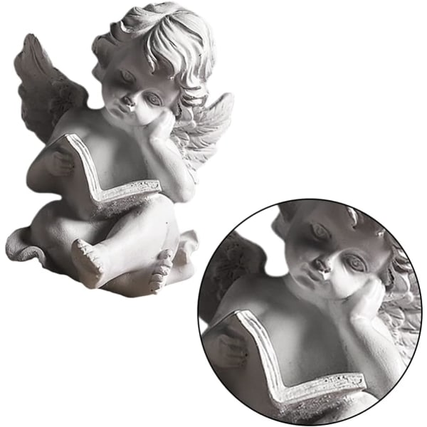 Cherub Angels Resin Trädgårdsstatyfigur Bedårande ängelskulptur Minnesstaty för inomhus utomhus Trädgårdsdekoration Stil a