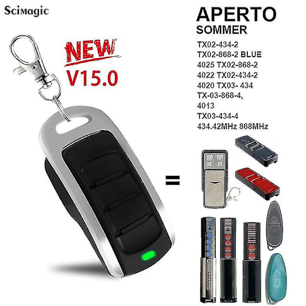 Aperto Tx02-434-2 Tx02-868-2 Blå 4025 Tx02-868-2 4022 Tx02-434-2 4020 Tx03- 434 43342mhz 868mhz Garage Fjärrkontroll [LGL] 1PCS